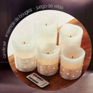 Fusion silver LED Candle Set